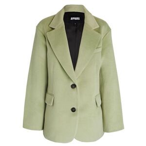Apparis Blazer Womens Size Small Green Solid Long Sleeve Two Button Pockets NWOT